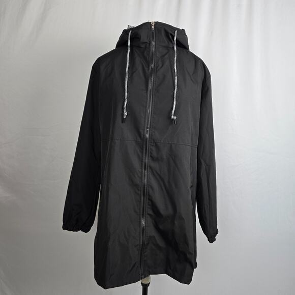 Unbranded Utility Rain Jacket Women's 2XL Black Full Zip Up Hooded NWOT - Picture 2 of 16